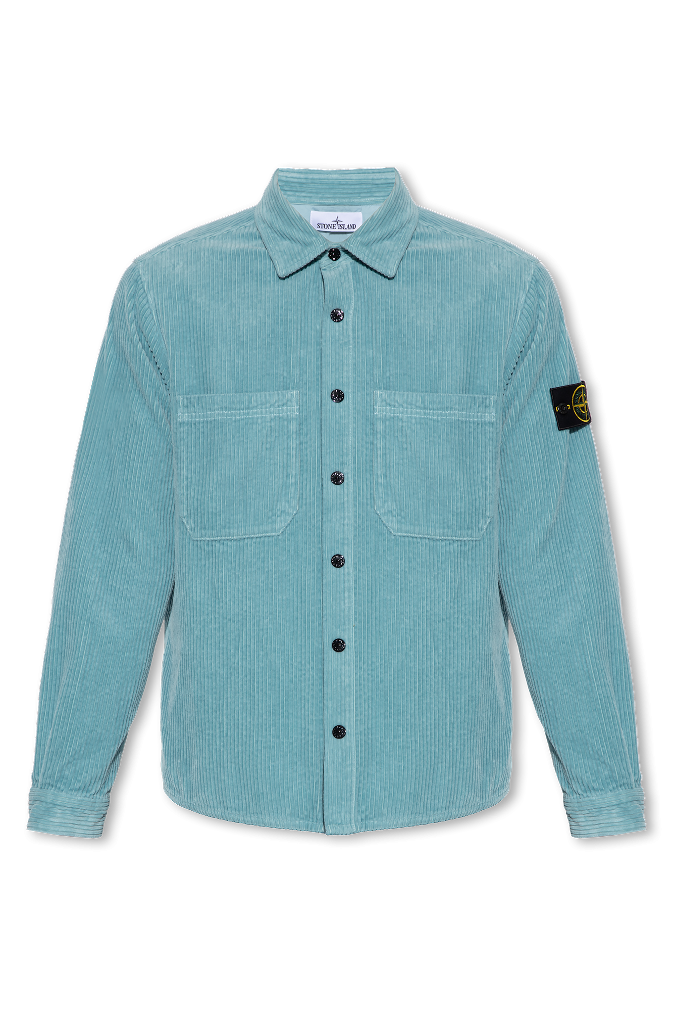 Blue Corduroy shirt with logo Stone Island - Vitkac Canada